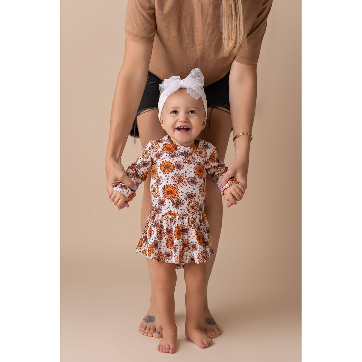 Fall Floral Twirl Bodysuit - HoneyBug 