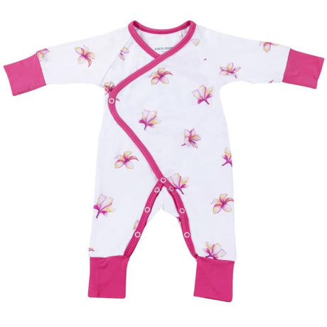 Plumeria Bamboo Newborn Coverall - HoneyBug 