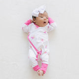 Plumeria Bamboo Newborn Coverall - HoneyBug 