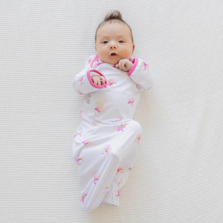 Plumeria Bamboo Layette Gown - HoneyBug 