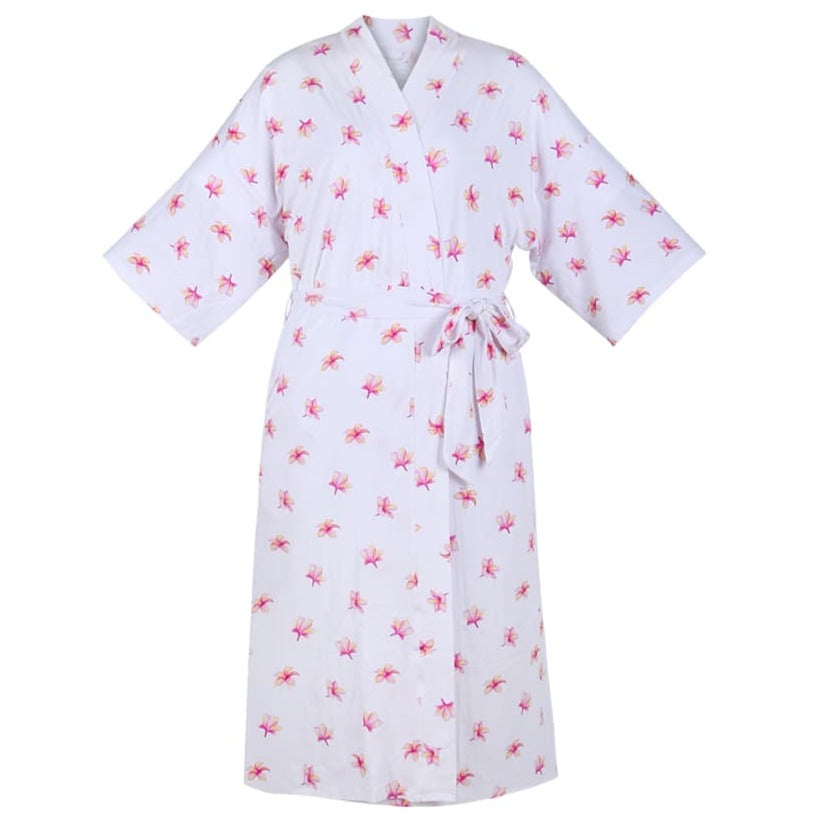 Plumeria Bamboo Mama Robe - HoneyBug 