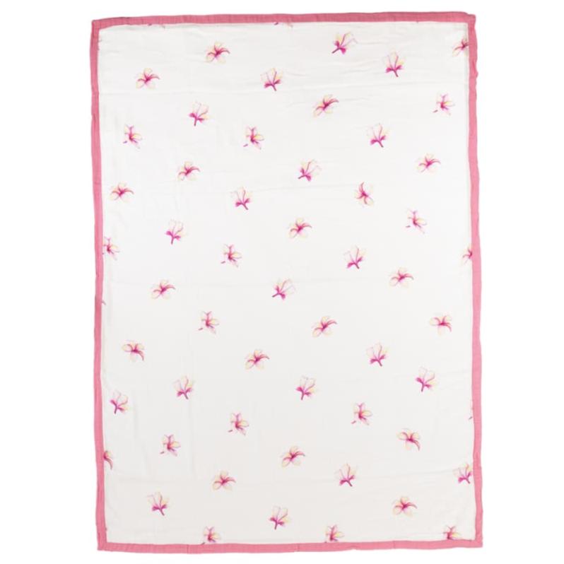 Plumeria Throw Blanket - HoneyBug 