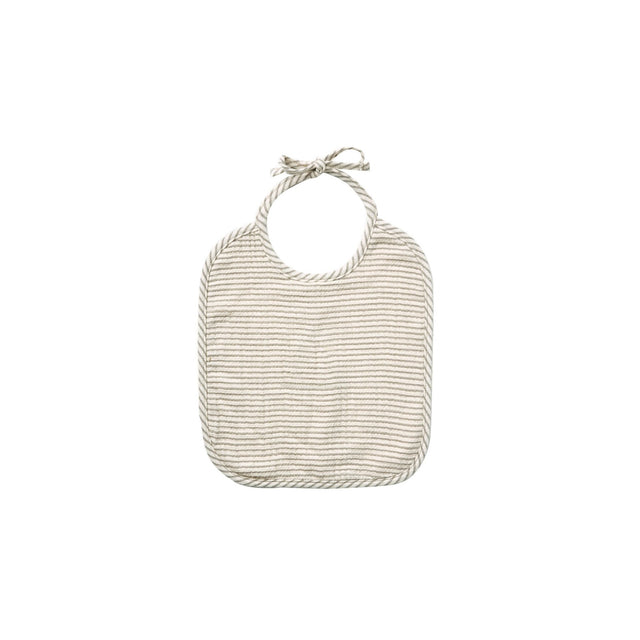 Woven Tie Bibs |  Basil Stripe - HoneyBug 