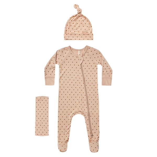 Bamboo Layette Set | Hearts - HoneyBug 