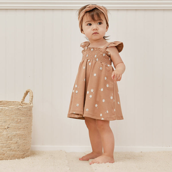 Smocked Jersey Dress | Sunburst - HoneyBug 