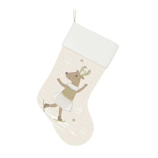 Skating Reindeer Stocking - HoneyBug 