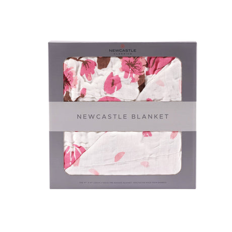 Cherry Blossom Bamboo Muslin Newcastle Blanket - HoneyBug 