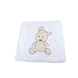 Teddy Bear and Plaid Cotton Muslin Newcastle Blanket - HoneyBug 