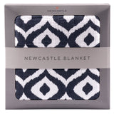Moroccan Blue Cotton Muslin Newcastle Blanket - HoneyBug 