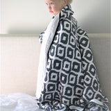 Moroccan Blue Cotton Muslin Newcastle Blanket - HoneyBug 