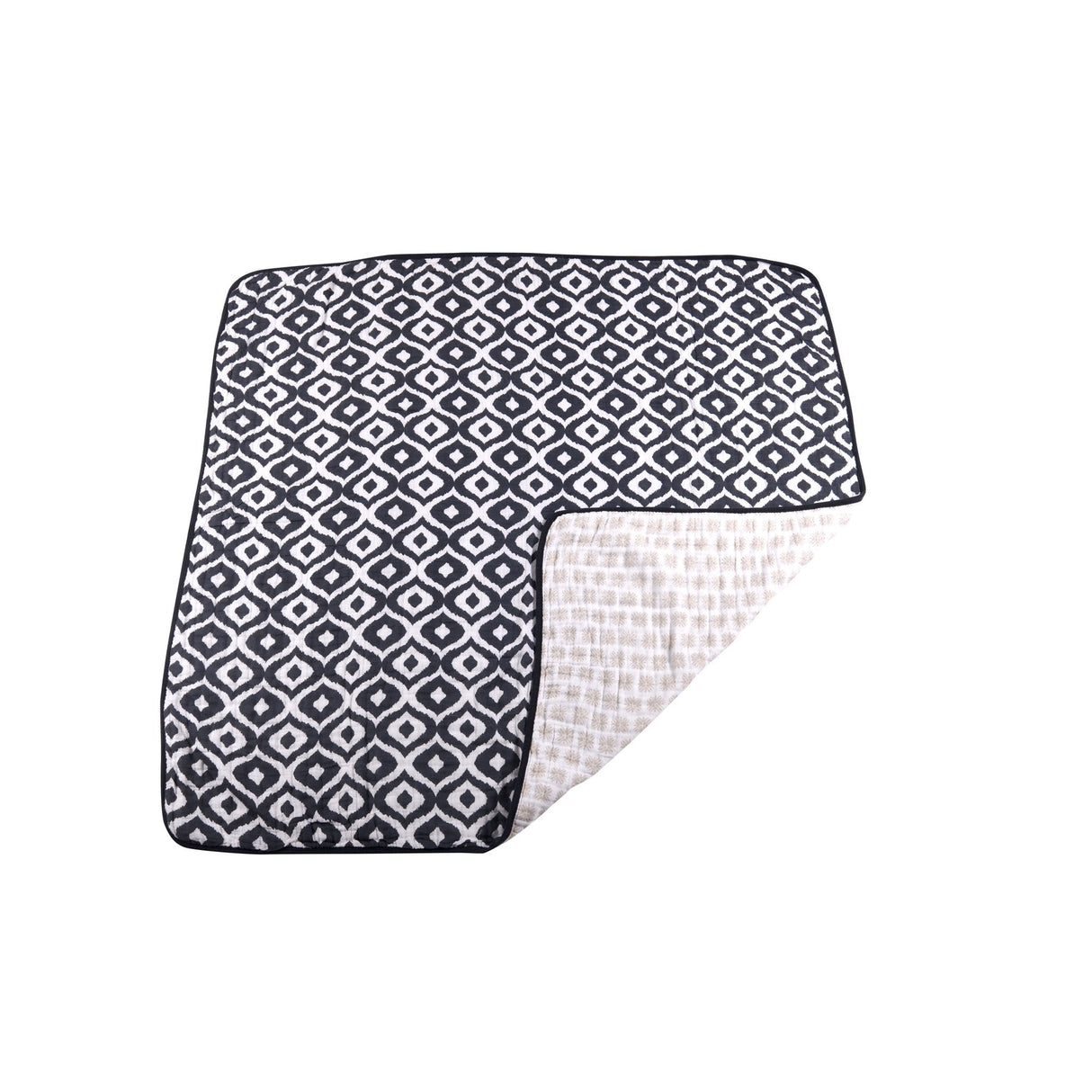 Morrocan Blue And Flower Child Cotton Muslin Newcastle Blanket - HoneyBug 