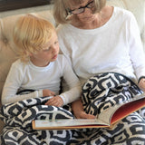 Morrocan Blue And Flower Child Cotton Muslin Newcastle Blanket - HoneyBug 