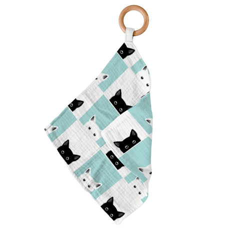 Peek-A-Boo Cats Bamboo Blankie Teether - HoneyBug 