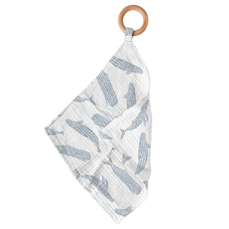 Blue Shadow Whales Bamboo Newcastle Teether - HoneyBug 