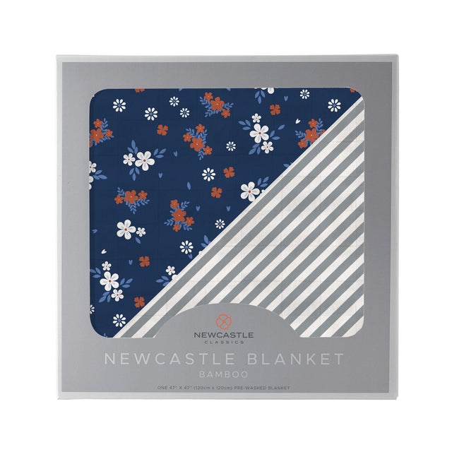 Serenity and Finley Stripe Bamboo Muslin Newcastle Blanket - HoneyBug 