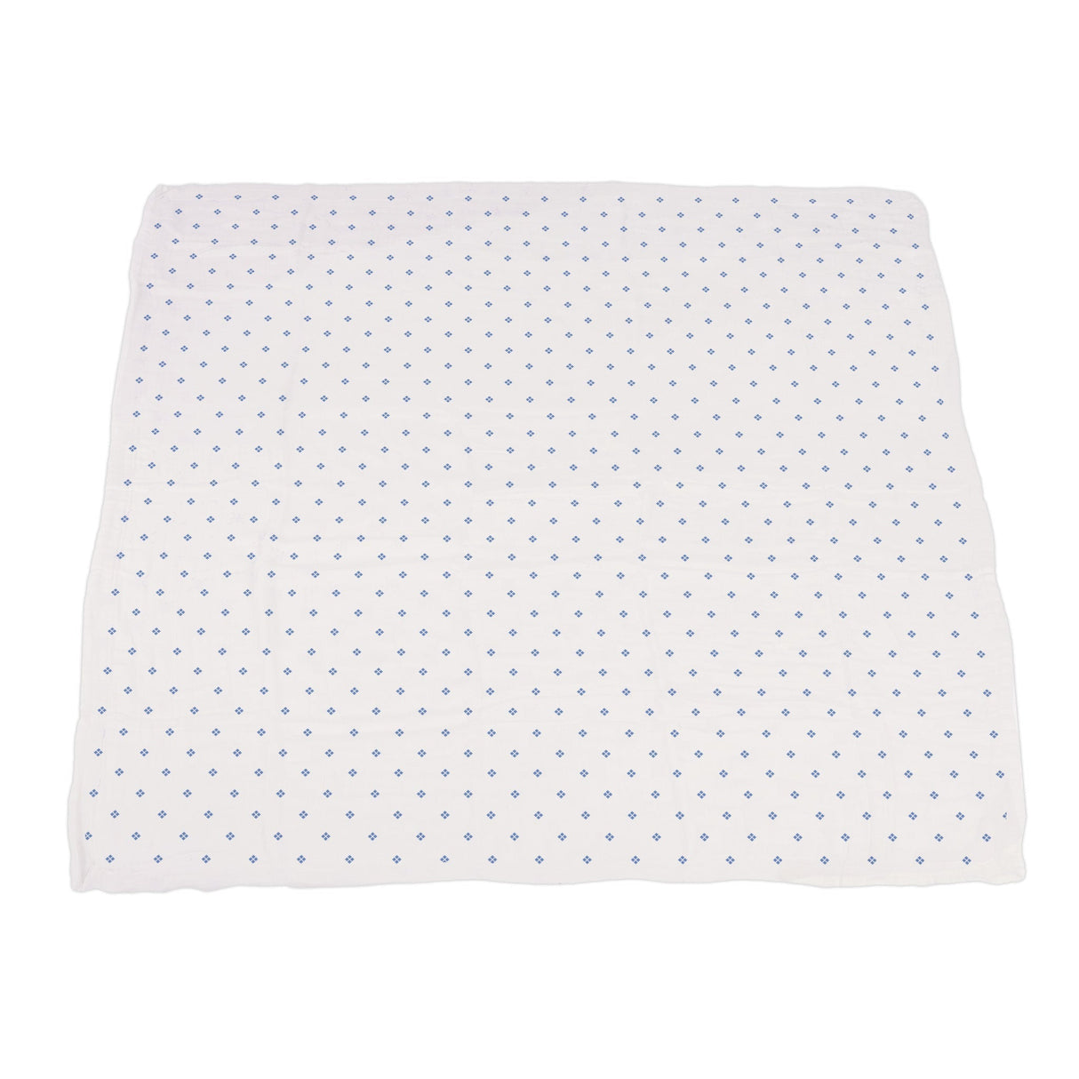 Powder Pink Bunnies and Periwinkle Diamond Polka Dot Bamboo Newcastle Blanket - HoneyBug 
