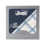 Things That Go and Buffalo Check Plaid Newcastle Blanket - HoneyBug 