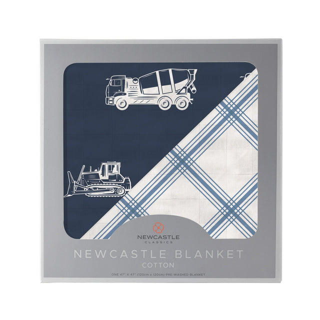 Things That Go and Buffalo Check Plaid Newcastle Blanket - HoneyBug 