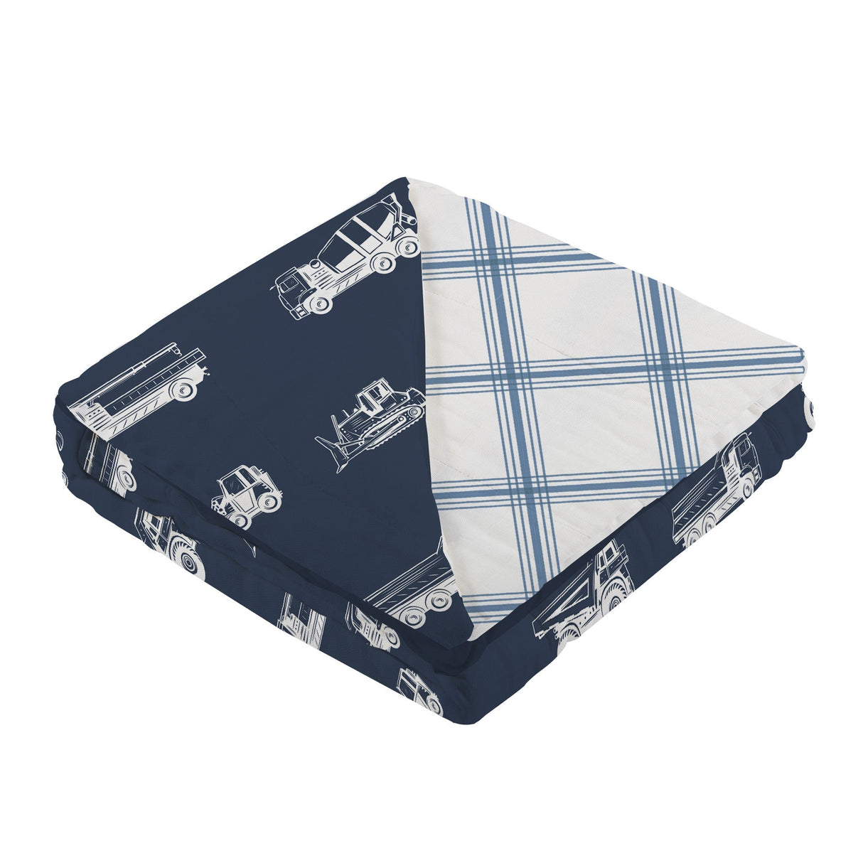 Things That Go and Buffalo Check Plaid Newcastle Blanket - HoneyBug 