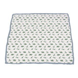 Granite Green Dinosaurs and Blue Fog Cotton Newcastle Blanket - HoneyBug 