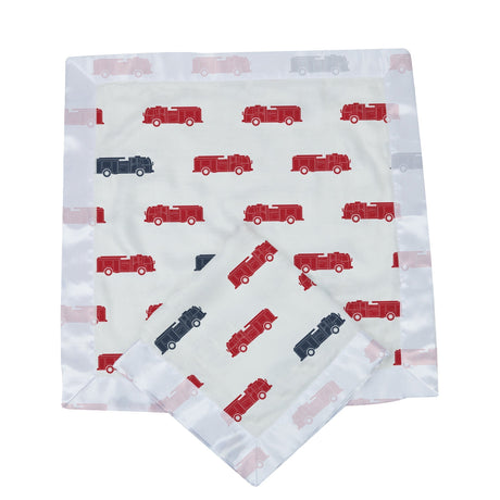 Blue and Red Fire Trucks Newcastle Blankie - HoneyBug 