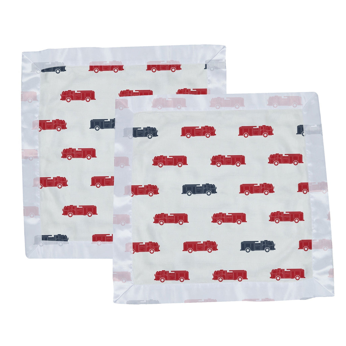 Blue and Red Fire Trucks Newcastle Blankie - HoneyBug 