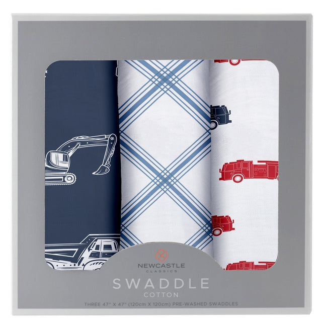 Things That Go Swaddle 3 Pack - HoneyBug 