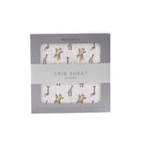 Hungry Giraffe Bamboo Muslin Crib Sheet - HoneyBug 