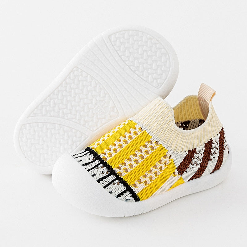 Baby First Walkers -  Yellow Strips - HoneyBug 