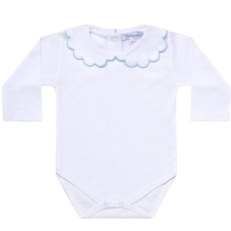 Nella Scallops Long Sleeve Onesie - HoneyBug 