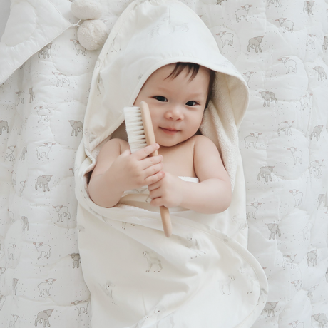 Hooded Towel - Follow Me Lamb - HoneyBug 