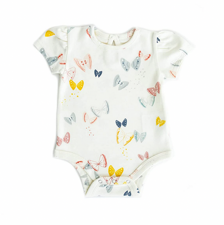 Organic Short Sleeve One-Piece - Flutter - HoneyBug 