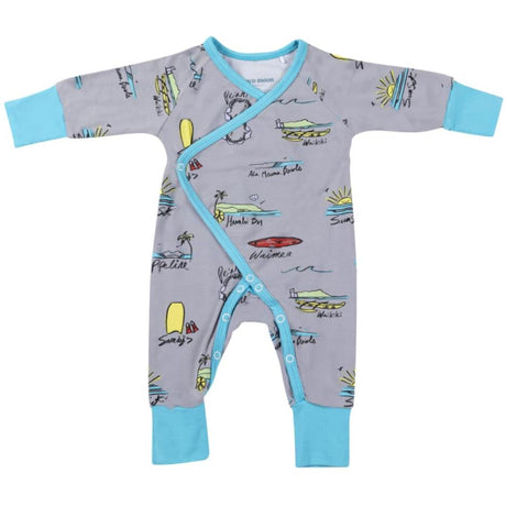 Surf Report Bamboo Newborn Coverall - HoneyBug 