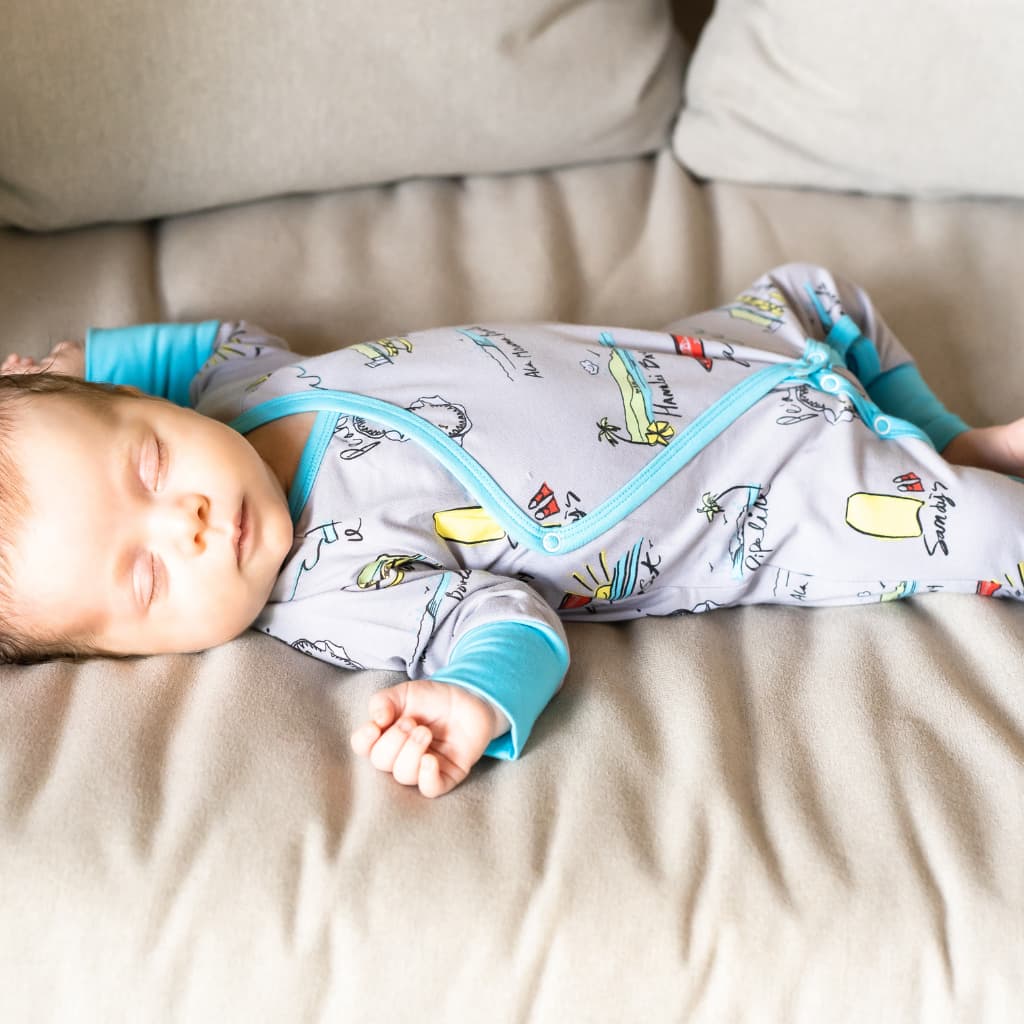 Surf Report Bamboo Newborn Coverall - HoneyBug 