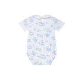 Blue Toile Baby Bubble - HoneyBug 