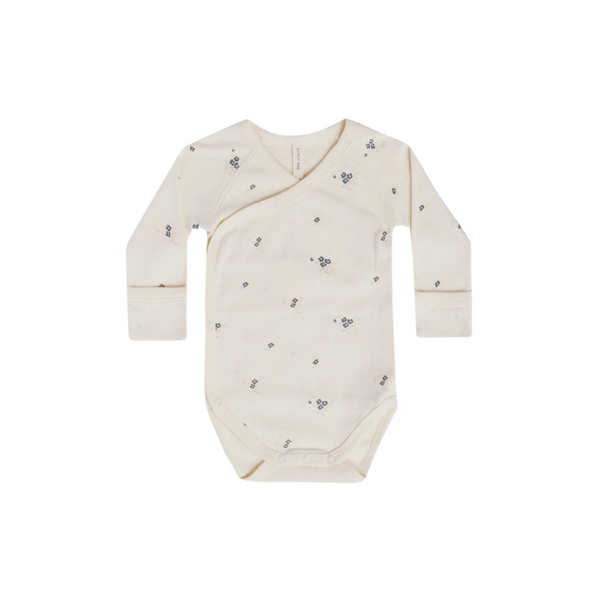 Pointelle Side-Snap Bodysuit | Ditsy Ocean - HoneyBug 