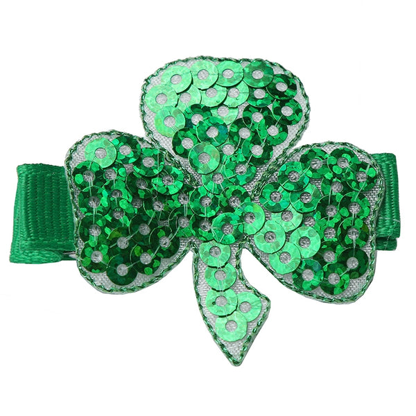 Sequin Shamrock Clip - HoneyBug 