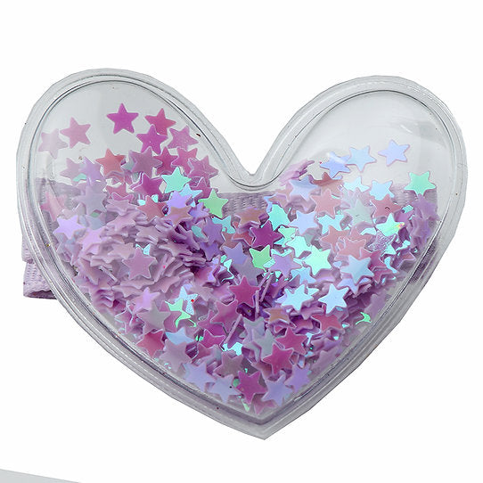 Confetti Heart Hair Clips - Lavender - HoneyBug 