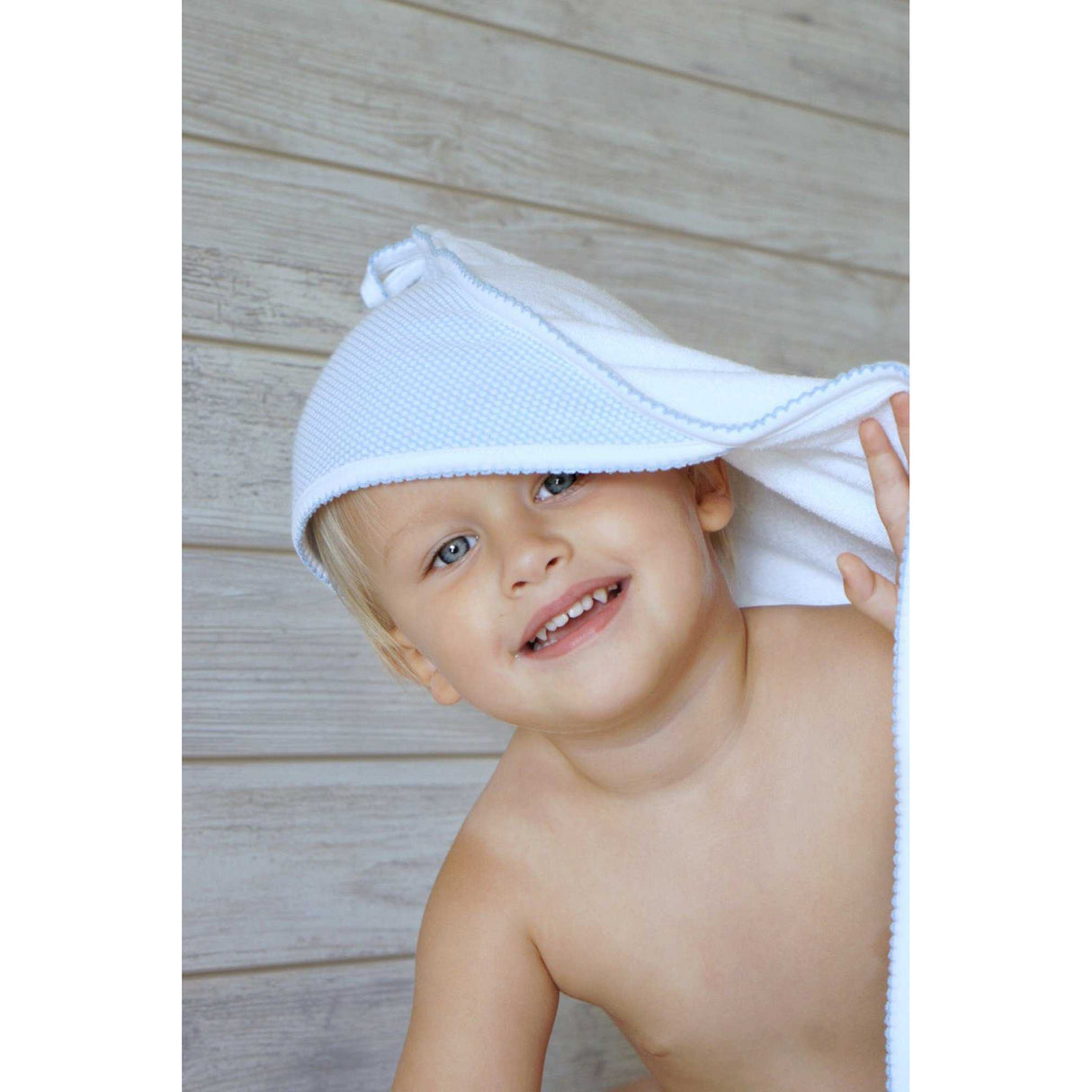 Bubble Hooded Towel - Blue - HoneyBug 