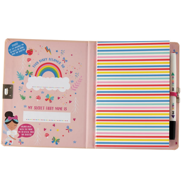 Rainbow Fairy Top Secret Lockable Diary - HoneyBug 