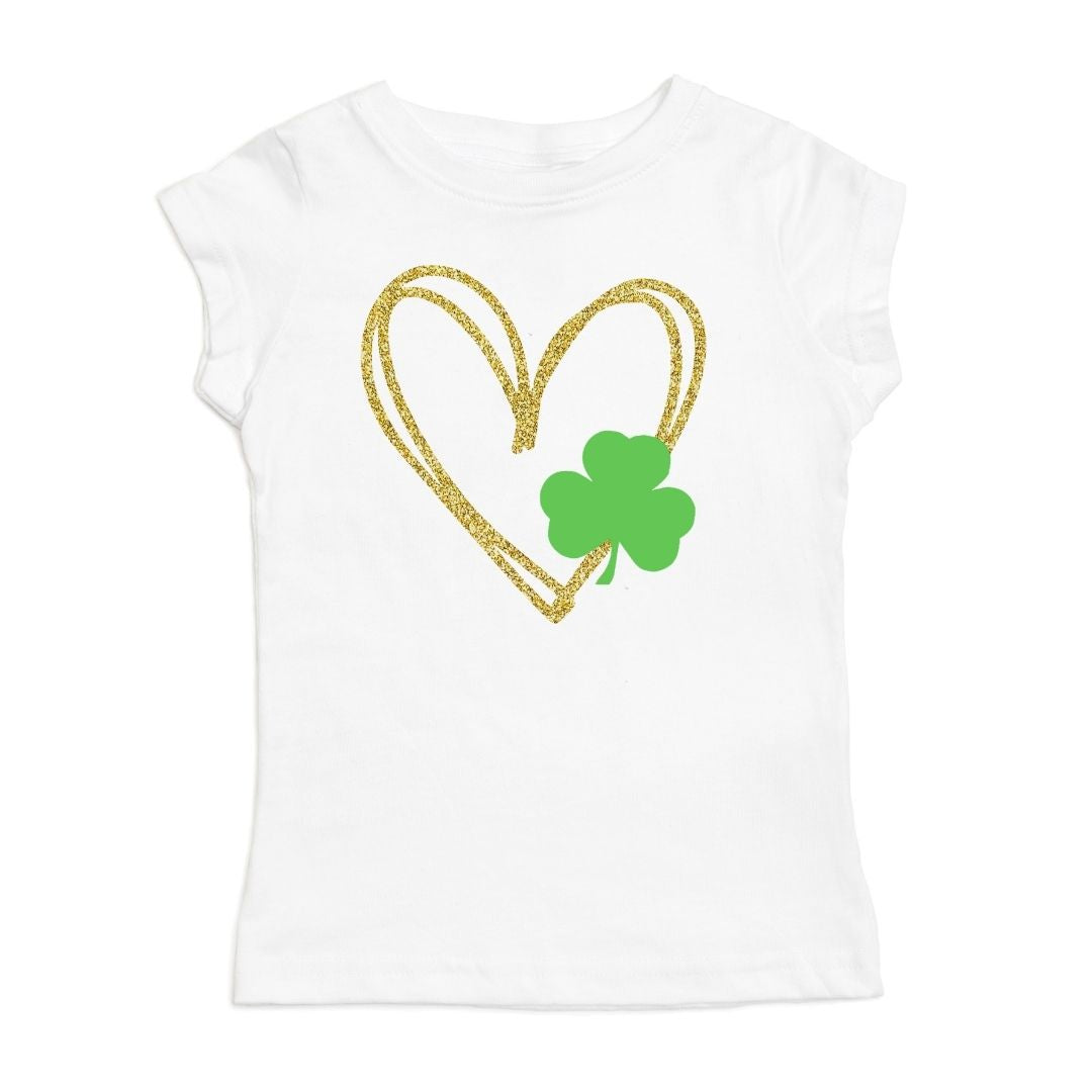 Shamrock Heart Short Sleeve Shirt - HoneyBug 