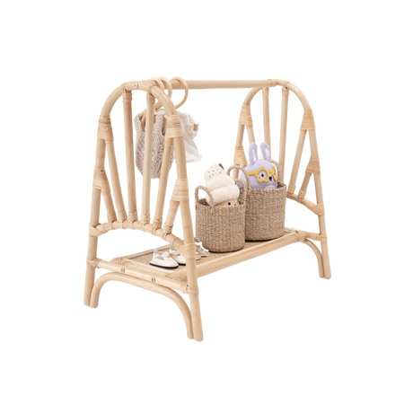 Kiara Mini Rattan Clothing Rack - HoneyBug 