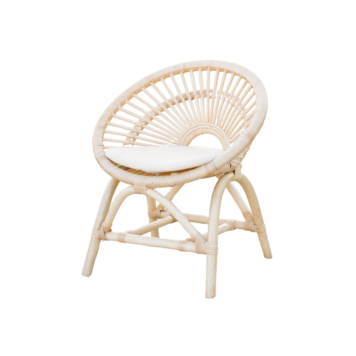 Rainbow Rattan Kids Chair - Natural - HoneyBug 