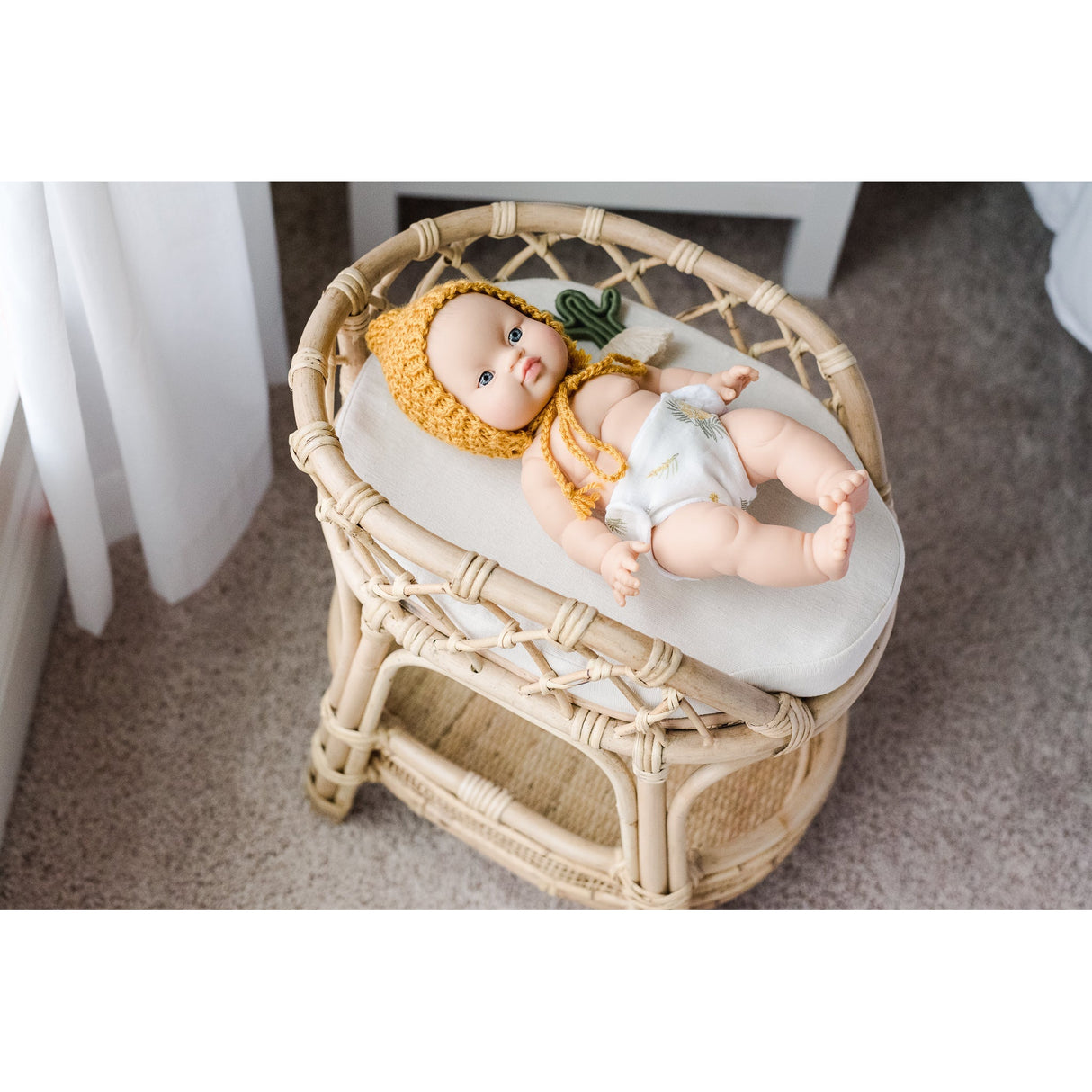 Aria Doll Rattan Changing Table - HoneyBug 