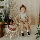 Rainbow Rattan Kids Chair - Natural - HoneyBug 