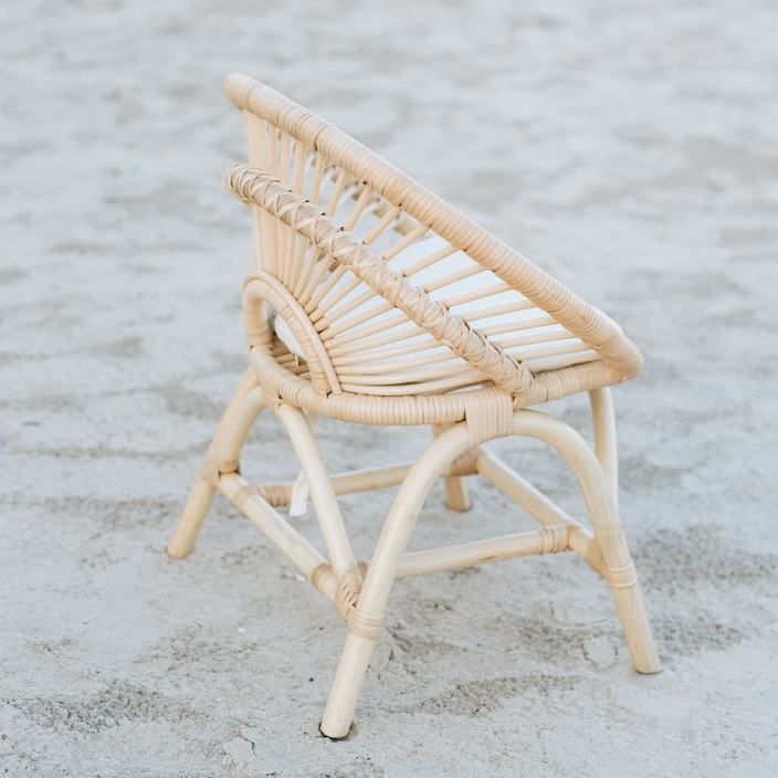 Rainbow Rattan Kids Chair - Natural - HoneyBug 