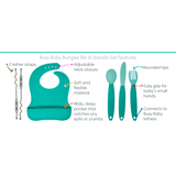 Busy Baby Bungee Bib & Utensil Set - HoneyBug 