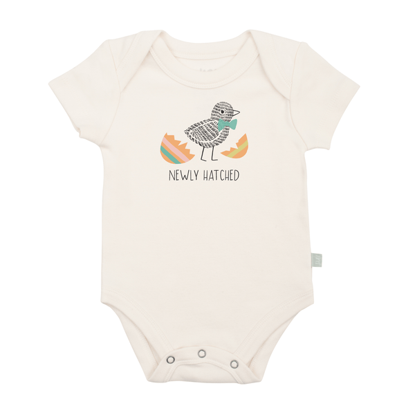 New Hatched Short Sleeve Bodysuit - HoneyBug 