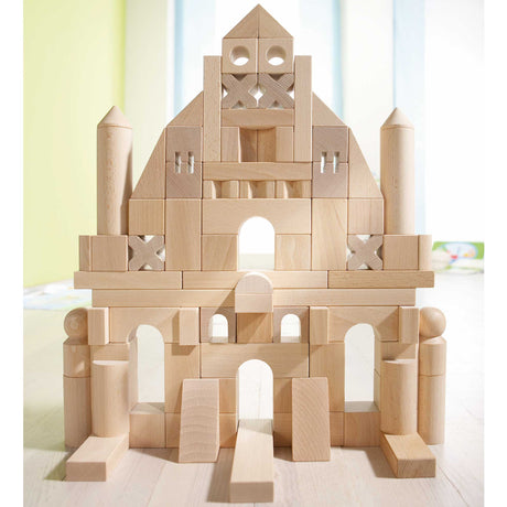 Basic Building Blocks 102 Piece Extra Large Wooden Starter Set - HoneyBug 