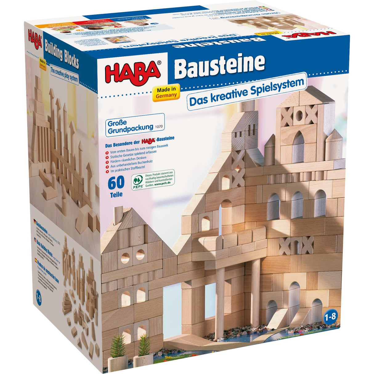 Basic Building Blocks 60 Piece Large Starter Set - HoneyBug 